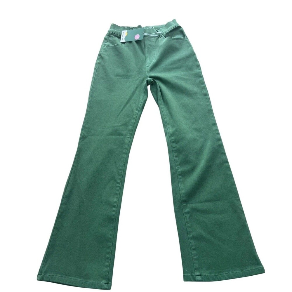 NEW Halara Flex High Waisted Flare Jeans Women’s S Regular Green Stretch Denim